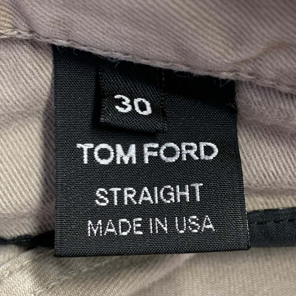 TOM FORD Khaki Cotton Blend Twill Button Fly Jeans - Picture 6 of 7
